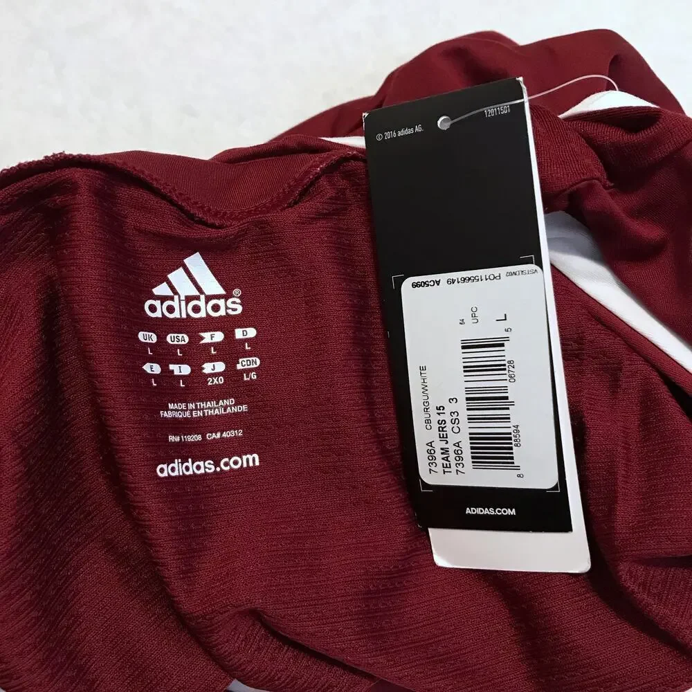 Adidas NWT Burgundy Generic Team Jersey Men L